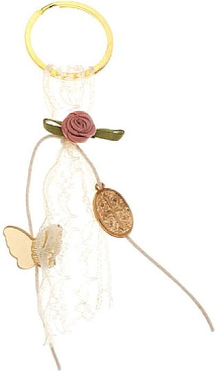 Bellissimo Christening Charm Keychain White 50 Pieces M-713