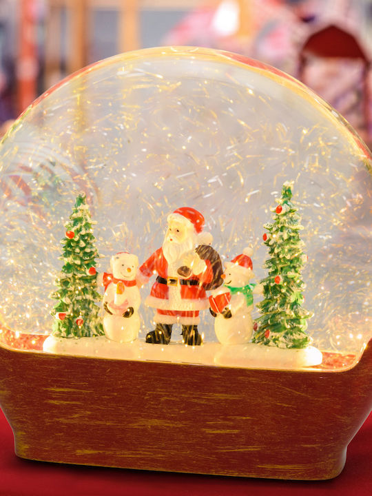 Christmas Snowball Illuminated with Santa Claus 19x20cm