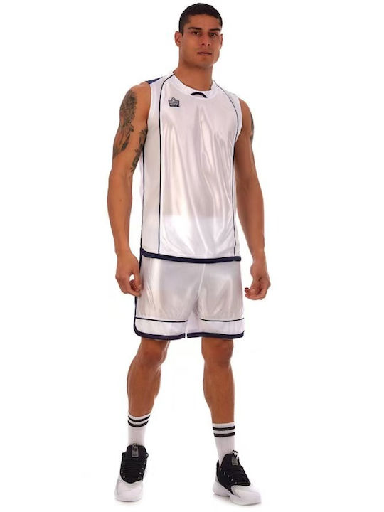 King Männer Sportfan Trikots Basketball Weiß-Navy
