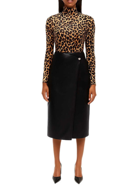 Tiffosi Leder Midi Rock Black