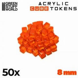 Green Stuff World 8mm Acrylic Cube Tokens Orange 50 Τεμάχια Green Stuff World 8mm Acrylic Cube Tokens Orange 50 Τεμάχια