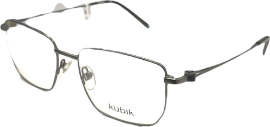 Kubik Ko1120m C2 Men's Metal Prescription Eyeglass Frames Square Gun Metal
