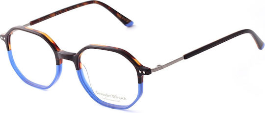 Alexander Wintsch Aw3026 C3 Unisex Μικτά Γυαλιά Οράσεως Πολύγωνα Μπλε-καφε