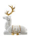 Zen Collection Weihnachtliche Kunststoff Figur Rentier Weiß Höhe 22cm