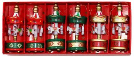 Weihnachtsbaumschmuck Set 6 Stück Karussell 3x8cm Doroösimo 16921