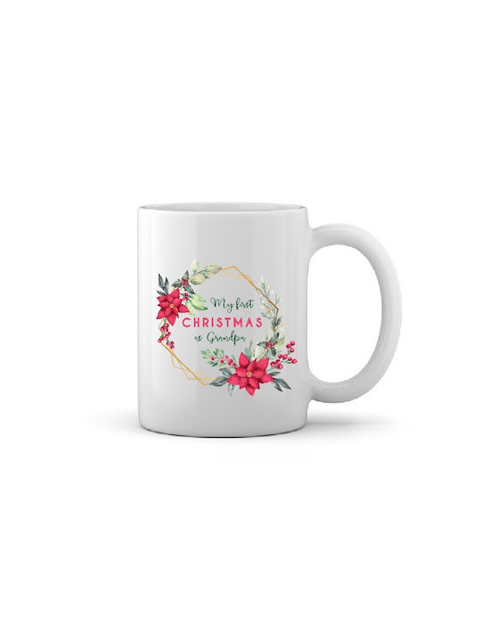 Ceramic Christmas Mug Design My First Christmas As Grandpa 1 Pc