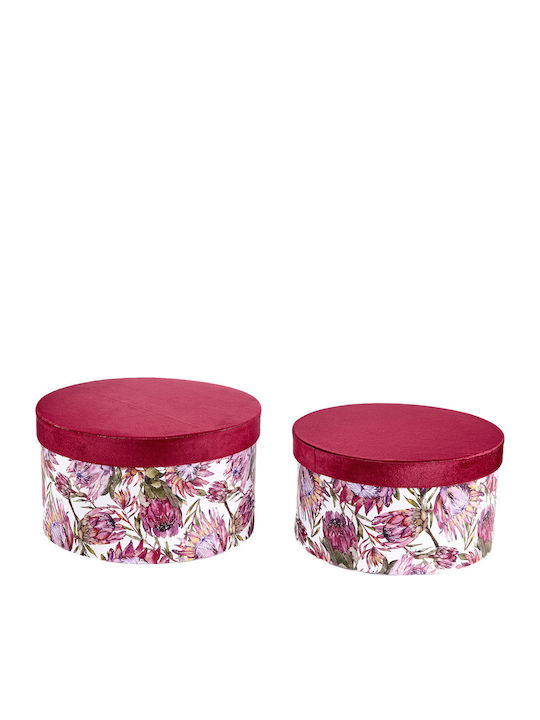 Paper Hat Box Velvet Lid Floral Design N36157
