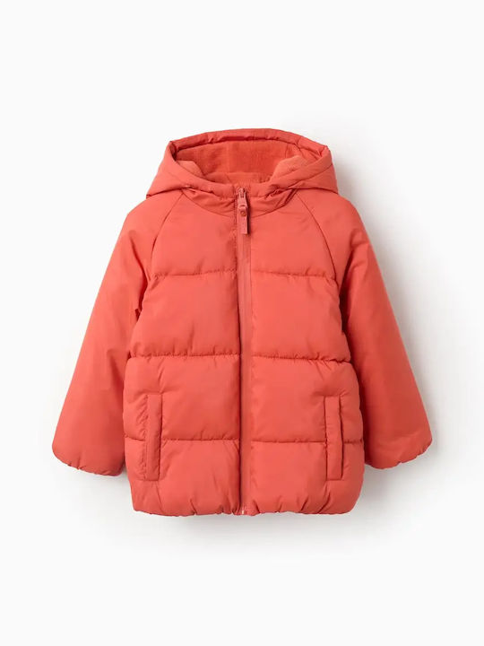 Kinder Freizeitjacke mit Futter & Kapuze Orange