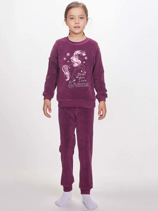Joyce Kids' Pajamas Cotton Burgundy