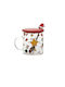 General Trade Weihnachtliche Becher Glas Rot Weihnachtlich Becher Glas Rot L9.2xB8.5xD8.5cm.
