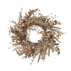 Ln Coroană De Crăciun Decorată Aurie 50cm L-26221