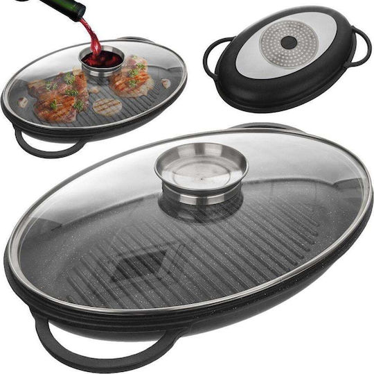 Orion Grande Aluminum Grill Pan with Lid 43cm