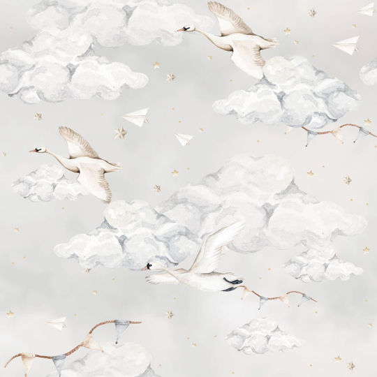 Детски Тапет Magic Swans Син 100x280см Dekornik