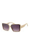 Paolo Moss Women's Sunglasses with Beige Plastic Frame and Purple Gradient Lens 2013608551