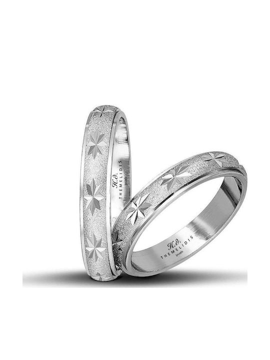 Original Wedding Rings White Gold Matte Glossy Geometric Details Wr174 22K