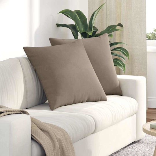 vidaXL Възглавница за диван Taupe 2бр 60x60см.