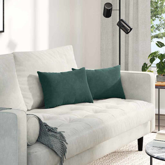 vidaXL Velvet Sofa Cushion Dark Green 30x50cm