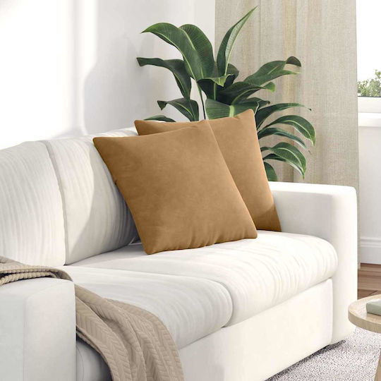 vidaXL Velvet Brown Sofa Cushion 45x45cm