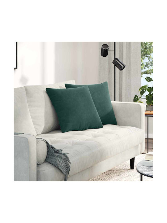 vidaXL Velvet Dark Green Sofa Cushion 45x45cm