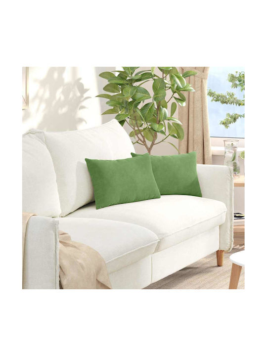 vidaXL Velvet Sofa Cushion Light Green 30x50cm