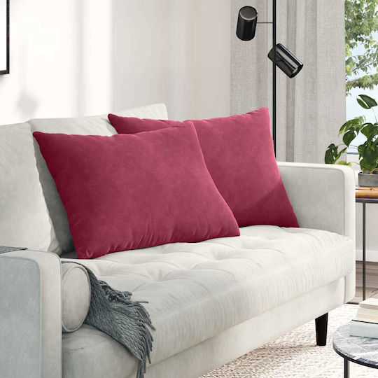 vidaXL Velvet Red Sofa Cushion 50x70cm