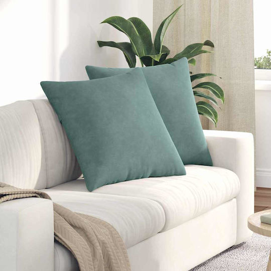 vidaXL Velvet Sofa Cushion Light Blue 80x80cm
