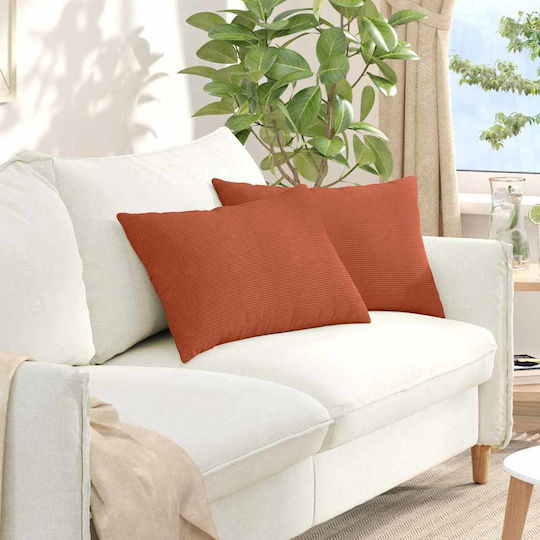 vidaXL Velvet Sofa Cushion Red Orange 40x60cm