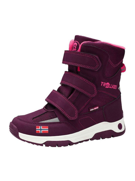 Kids Snow Boots with Velcro Red