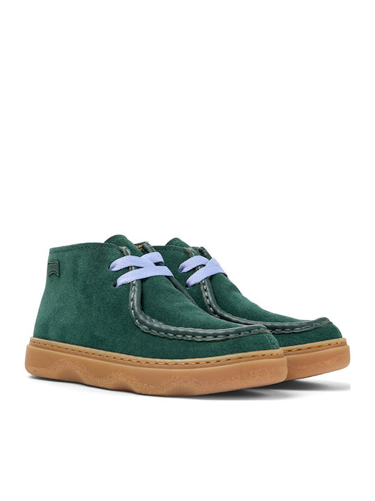 Anatomical Leather Kids Boots with Laces Green