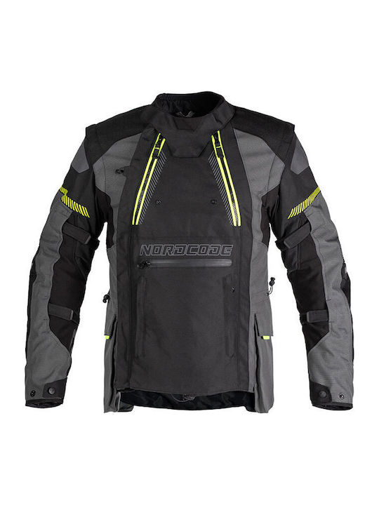 Nordcode Safari Herren Motorradjacke 4 Jahreszeiten Wasserdicht Anthracite/Fluo