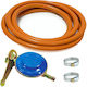 Kit Complet Supapă Butelie Gaz Grătar 2 M Furtun Gaz Portocaliu 2 Cleme Cobi Smart