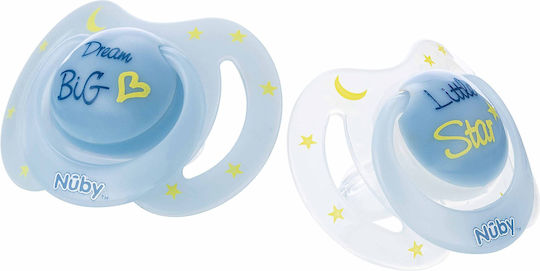 Nuby Orthodontic Pacifiers Silicone Night Blue for 6+ months 2pcs