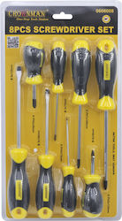 Set of 8 Cr-V Magnetic Screwdrivers