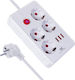 Maclean Energy Power Strip 4 Positions with Cable 1.5m