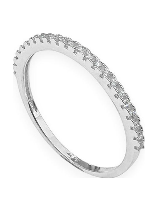Goldjewels Дамски Пръстен с Циркони от Бяло злато 14K