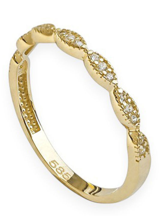 Goldjewels Ring with Zircon made of Gold 14K
