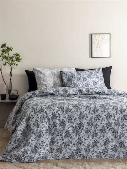 Palamaiki Fashion Life Fl6278 Baumwolle 170x250cm Einzelbettbezug mit Kissenbezug Grau