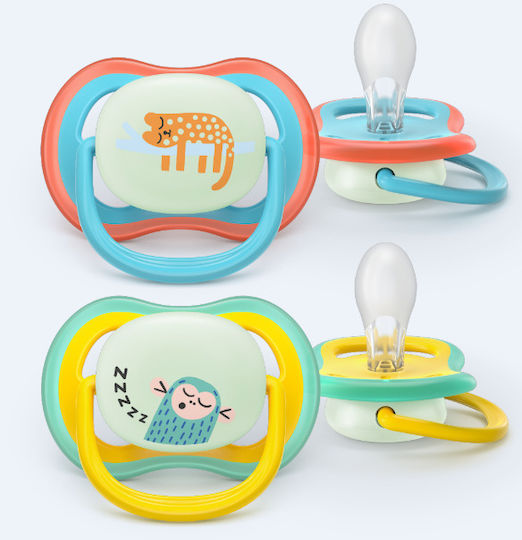 Philips Ultra Air Pacifiers Silicone Night Yellow for 18+ months 2pcs