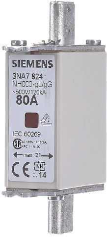 Застраховка Предпазител На Етикета Siemens 80А НИ000 500V AC