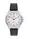 Perfect Men's Watch Battery with Black Leather Strap