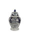 Interni Oggi Dekorative Porzellanvase Blau 24x24xH45cm