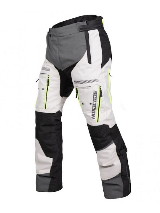 Nordcode Odyssey Мъжки Мотоциклетен панталон Водоустойчив Light Grey-Fluo
