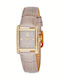 Crystals Women's Watch with Beige Leather Strap