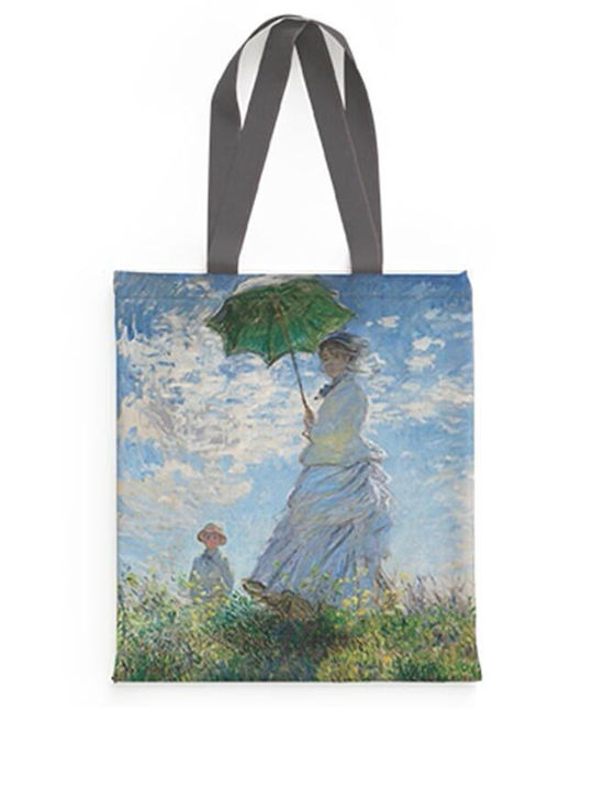 Τσάντα Ώμου Υφασμάτινη Σουετ Monet Woman A Parasol 431608 Brainfood Τσάντα Ώμου Υφασμάτινη Σουετ Monet Woman A Parasol 431608 Brainfood