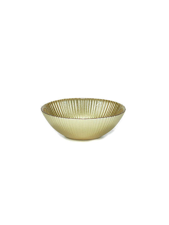 General Trade Servierschüssel Rund Glas Gold mit Durchmesser 15cm