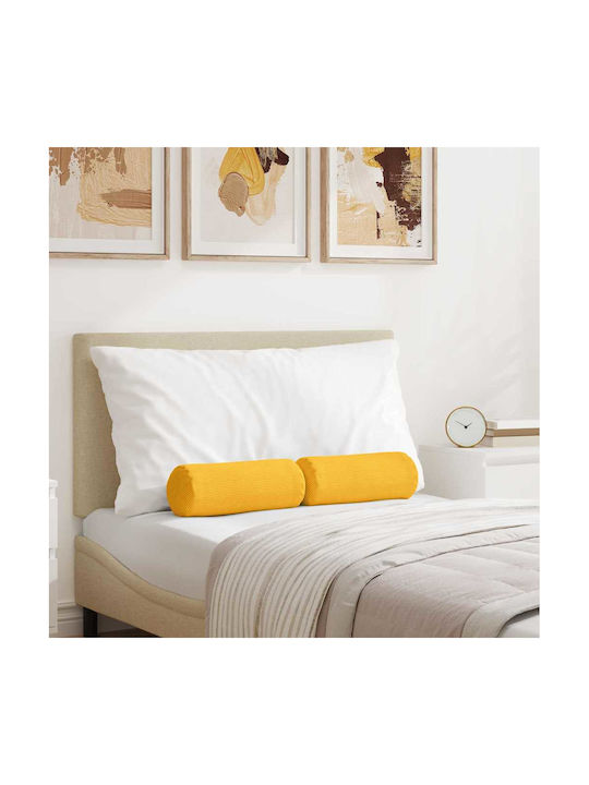 vidaXL Sofa Cushion from Velvet Soft Yellow 2pcs 40x15cm.
