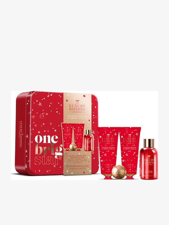 Corona Di Fiori One Bright Star Toasted Praline & Sweet Vanilla Hautpflegeset für Feuchtigkeitsspendend, Reinigung Körperreinigung & Aufhellung 4Stück