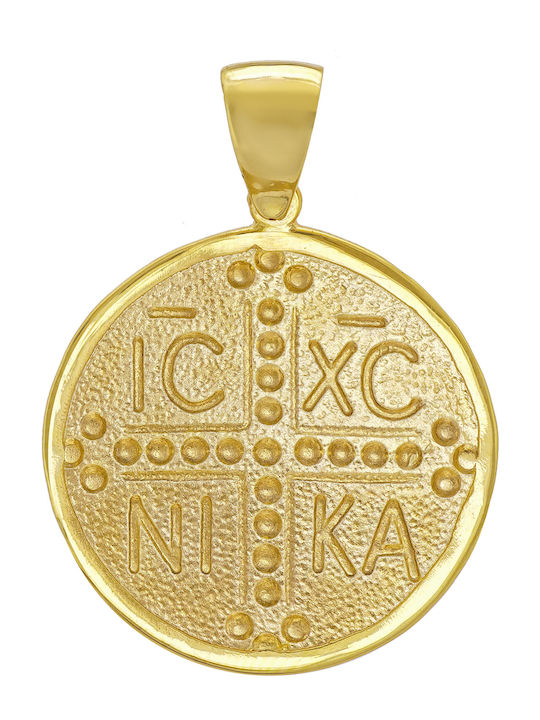 Kiriakos Gofas Pendant Kids Talisman with Chain Konstantinato made of Gold 14K KN581
