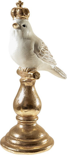 Polyester Bird Crown White Gold Base 11.5x9x23.5cm