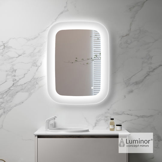 Luminor Rectangular Bathroom Mirror made of Plastic 60x80cm